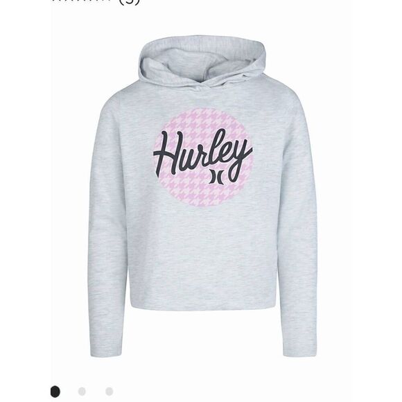 NWT HURLEY GIRLS LS HOODED TSHIRT AND SCRUNCHIE SET - Picture 1 of 7
